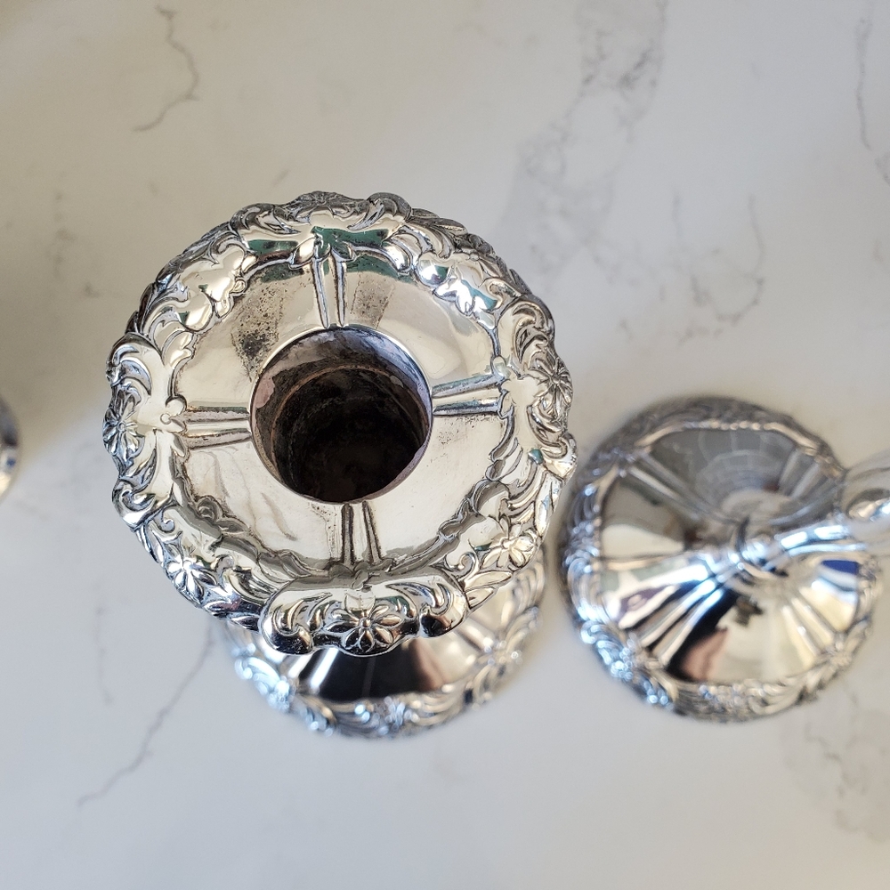 SOLD Vintage Pair 11" Reed & Barton Silver Candlesticks